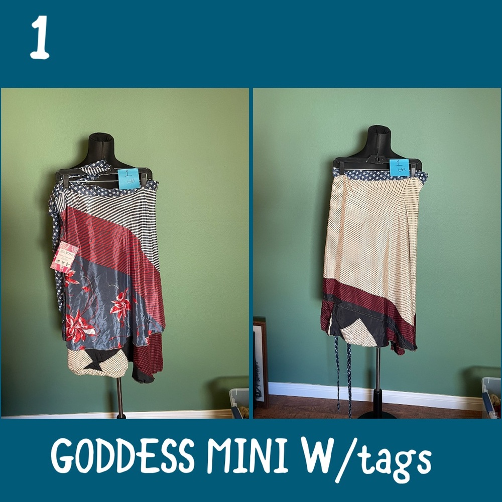 ✨3 for $60✨DARN GOOD YARN Reversible Sari Wrap Skirt  Plus Size Goddess Mini NWT
